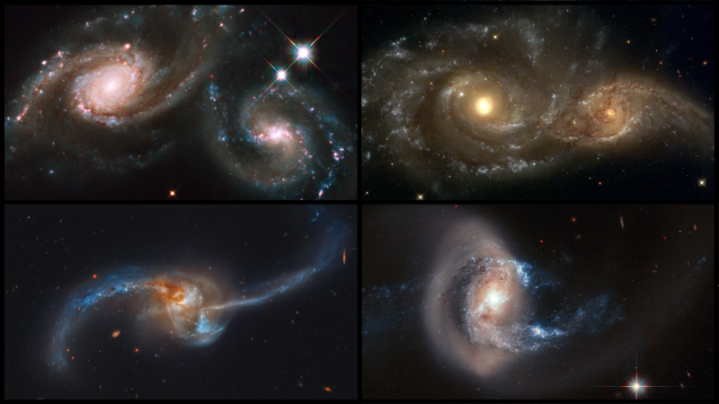 Rendering of merging galaxies