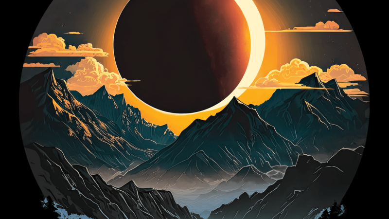 Artistic Representation of the Solar Eclipse in 2024